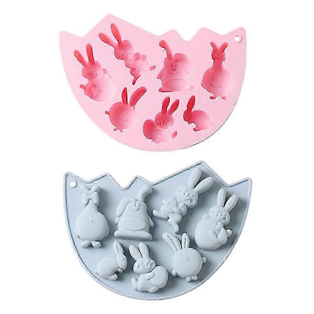 2Pcs Bunny Easter Egg Cookie Cake Molds