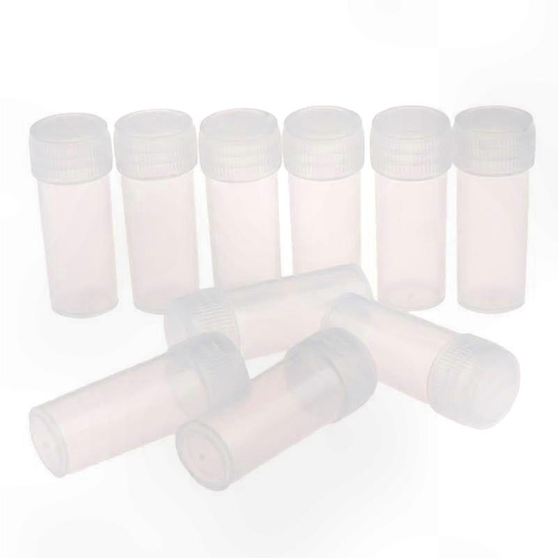 100 Pack 5ml Plastic Tubes with Caps for Science Lab Use