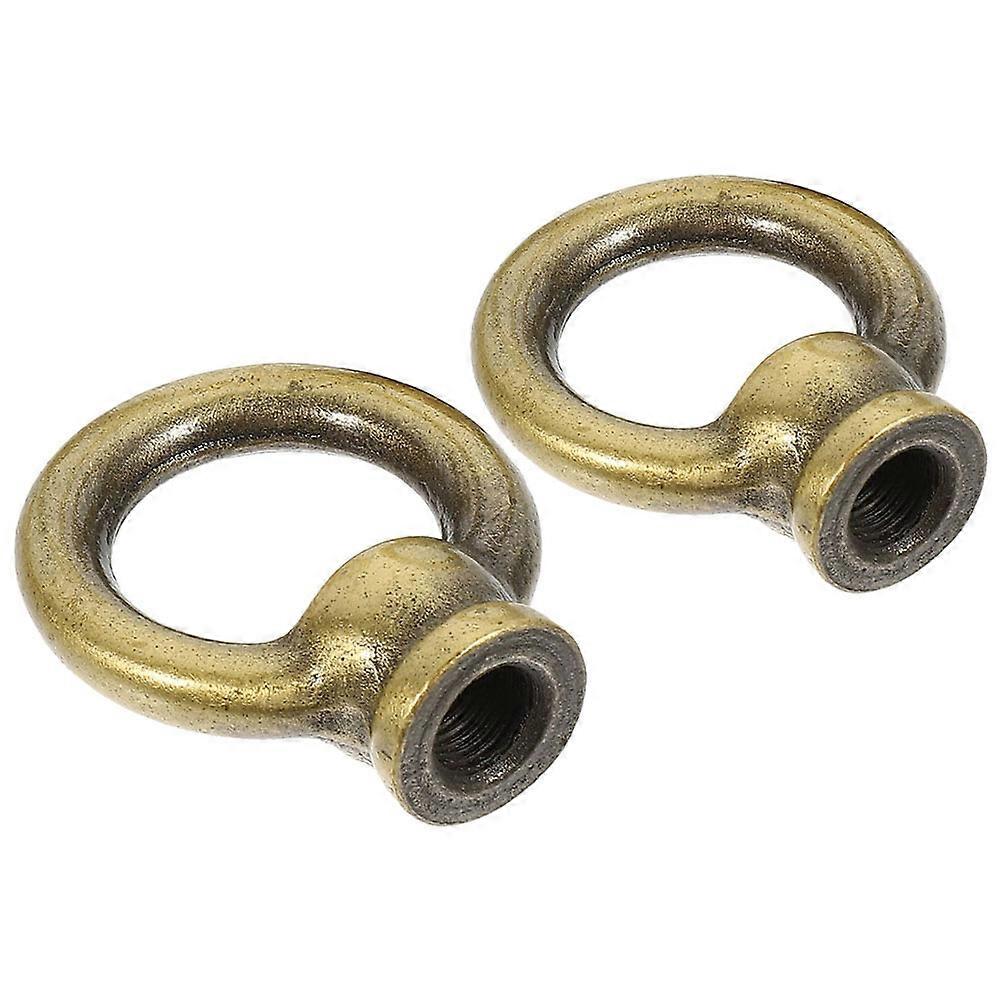 Lamp Finials Metal Hook Rings for Decor 2Pcs Dark Brown Lighting Fixture Knobs