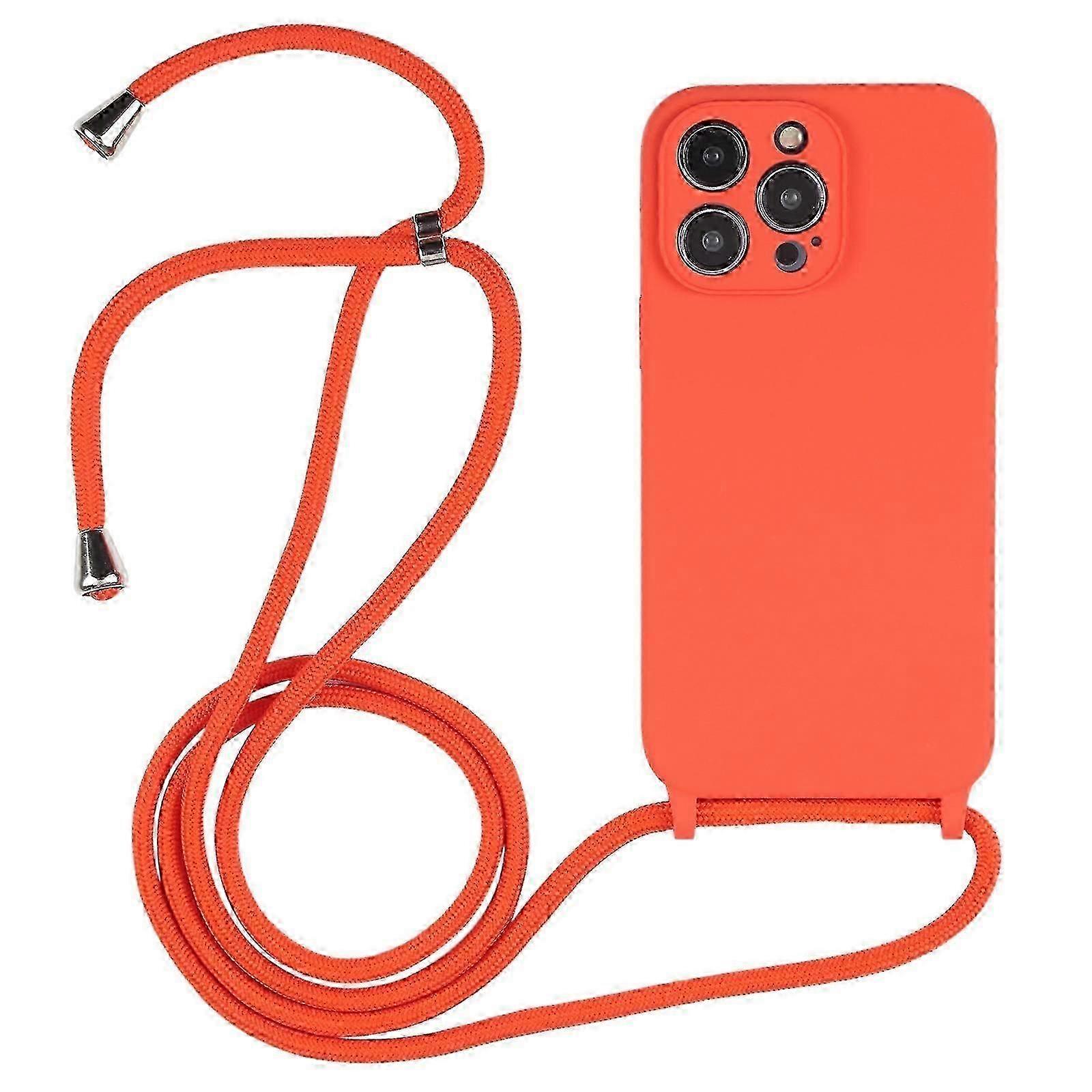 Fr iPhone 14 Pro Crossbody Lanyard Flssige Silikonhlle