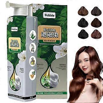 6colors puur plantenextract voor grijze haarkleur bubbels verven bubble haren verven plant bubble haarverf shampoo luie bubble haarverf 200ML