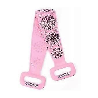 64cm Silicone Back Scrubber Compatible withShower, Silicone Body Scrubber Brush, Bath Accessories Compatible withWomen And Men1 Piecepink YVL