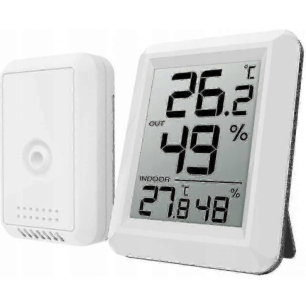 Wireless Thermometer Hygrometer Outdoor White Indoor