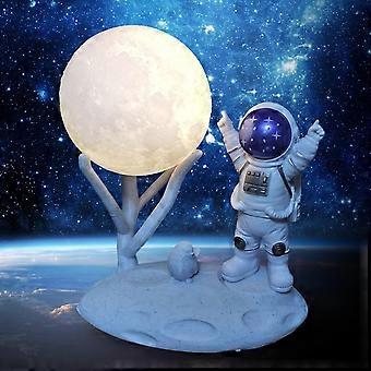 Astronaut Moon Moon Tabletop Ornament, Dimmable, Holiday Gift, 300mAh Power Bank compatible  Bedroom,A