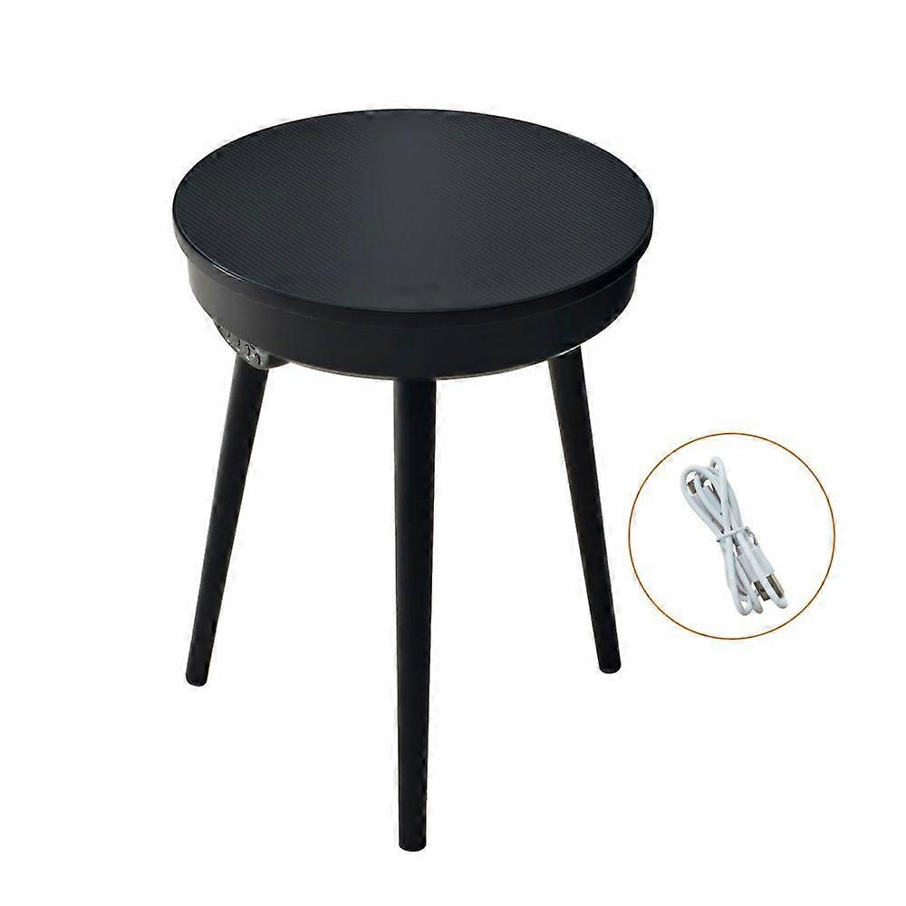 Portable Smart Side Table Bluetooth Speaker USB Charging Dock Round End Table