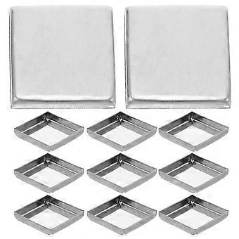 30 leere Metallpfännchen: Quadratische Make-up-Pfännchen aus Eisen (2,5 x 2,5 cm) – Nachfüllbare Rouge- und Lidschattenpaletten – DIY-Kosmetikpalette zum Nachfüllen von Lippenstift und Lidschatten