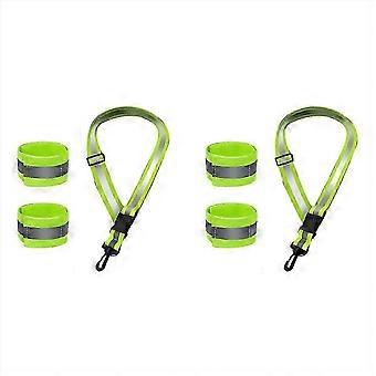 2X Reflective Sash for Walking At Night, High Visibility Reflective Running Gear Night, with 4 Pcs R