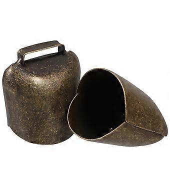 2 stk. Thicken Tinkle Bells vedhæng, hyrdeklokke, kæledyr, landbrugsklokke, tilbehør, ophængningsudstyr til får, hest, ko (bronze, stor 62g stil)