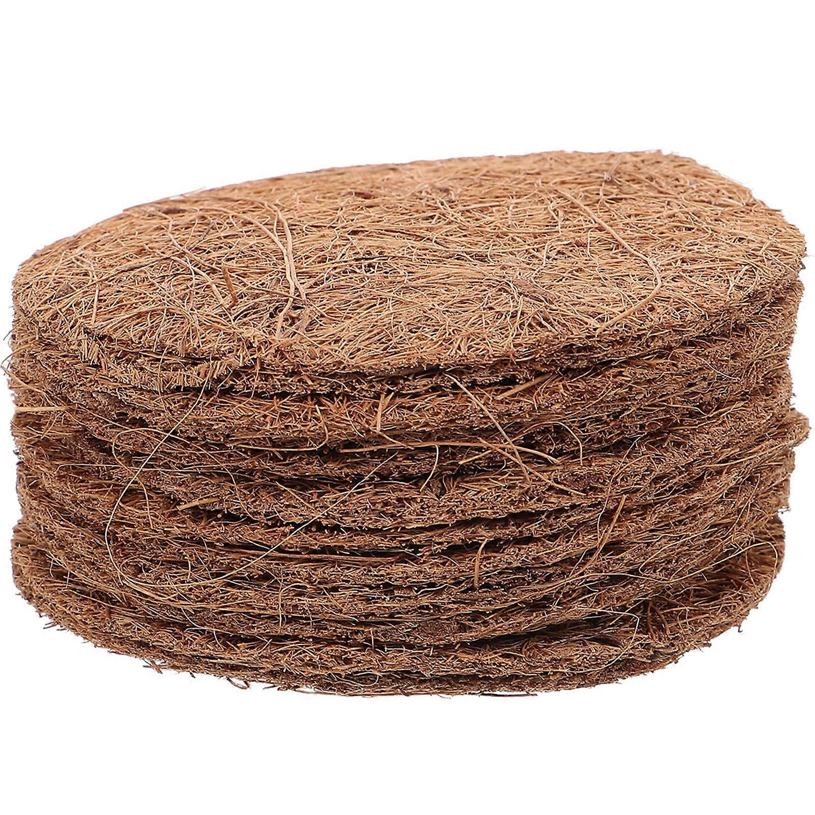 Lot de 12 coussins en fibre de coco pour pots de fleurs et paniers.