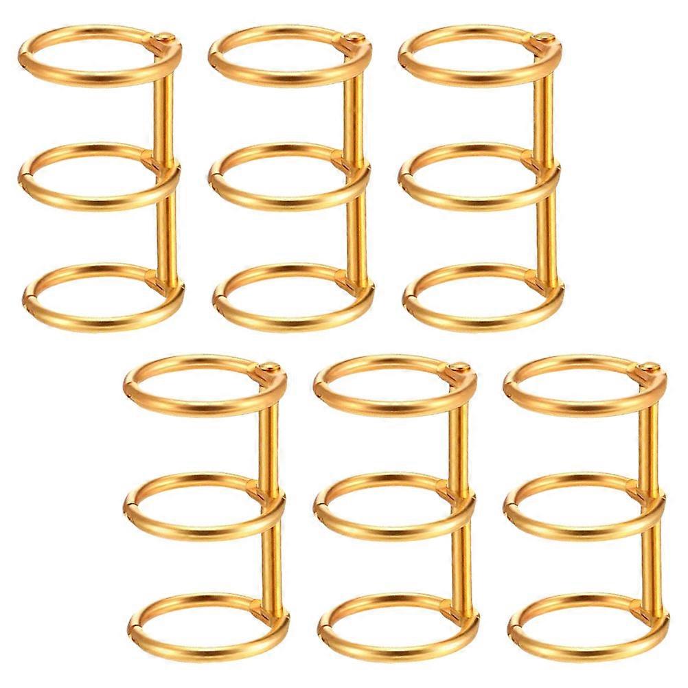 6pcs Practical Binding Rings Loose Leaf Binding Ring DIY Notebook Coils