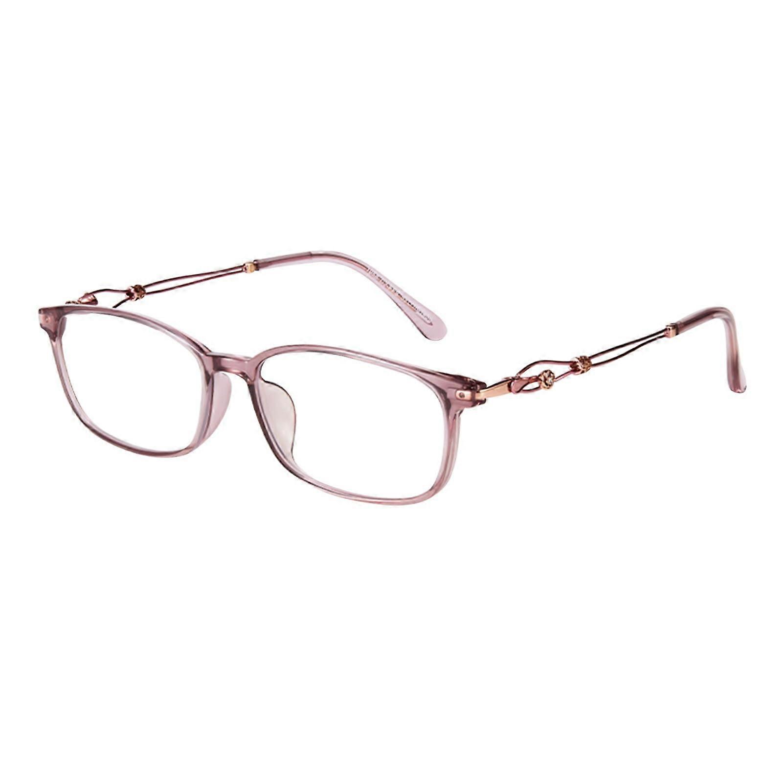 Reading Glasses +2.5 Blue Light Blocking Vintage Rectangular Frames for Women with Spring Hinge
