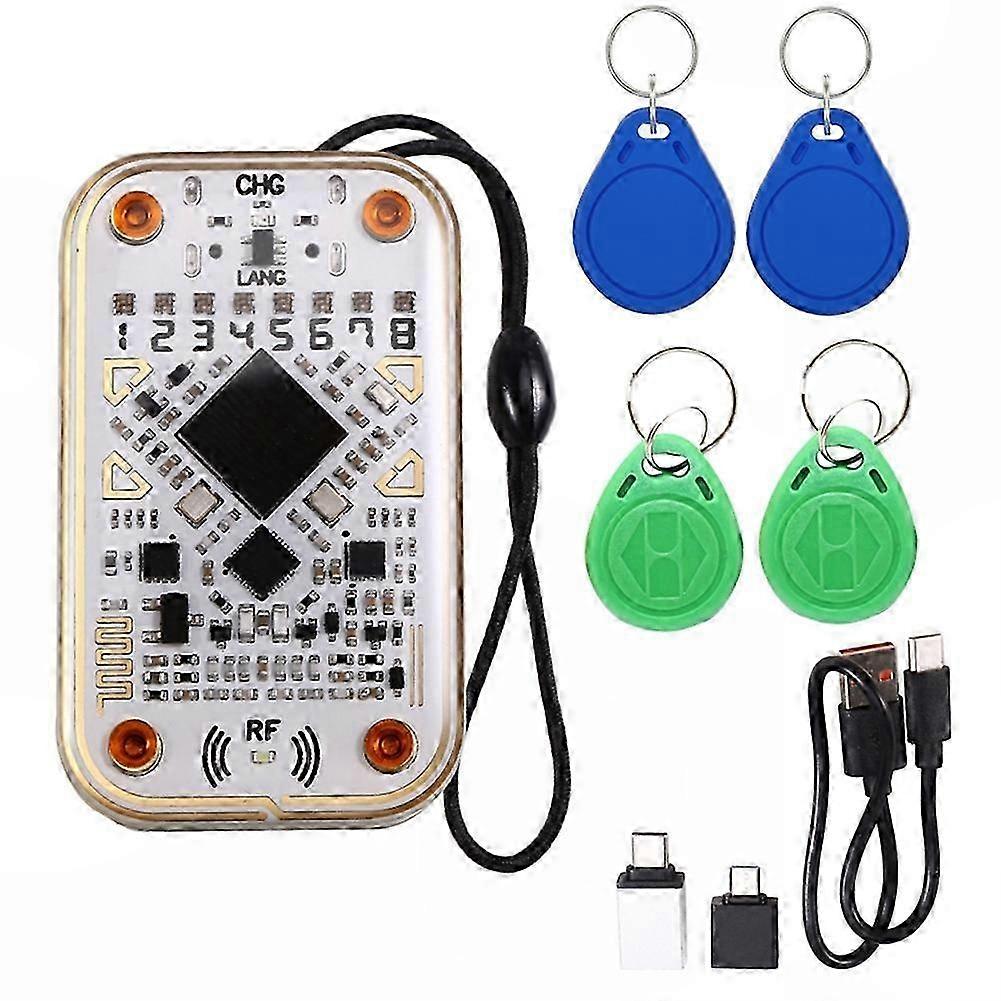 Decode, Read & Write RFID/NFC Chips: Smart IC ID Card Emulator Reader/Writer Kit with 2x T5577/CUID Keychains