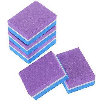 Nail Sponge Blocks Manicure Buffing Blocks for Smooth Nails 100Pcs Violet