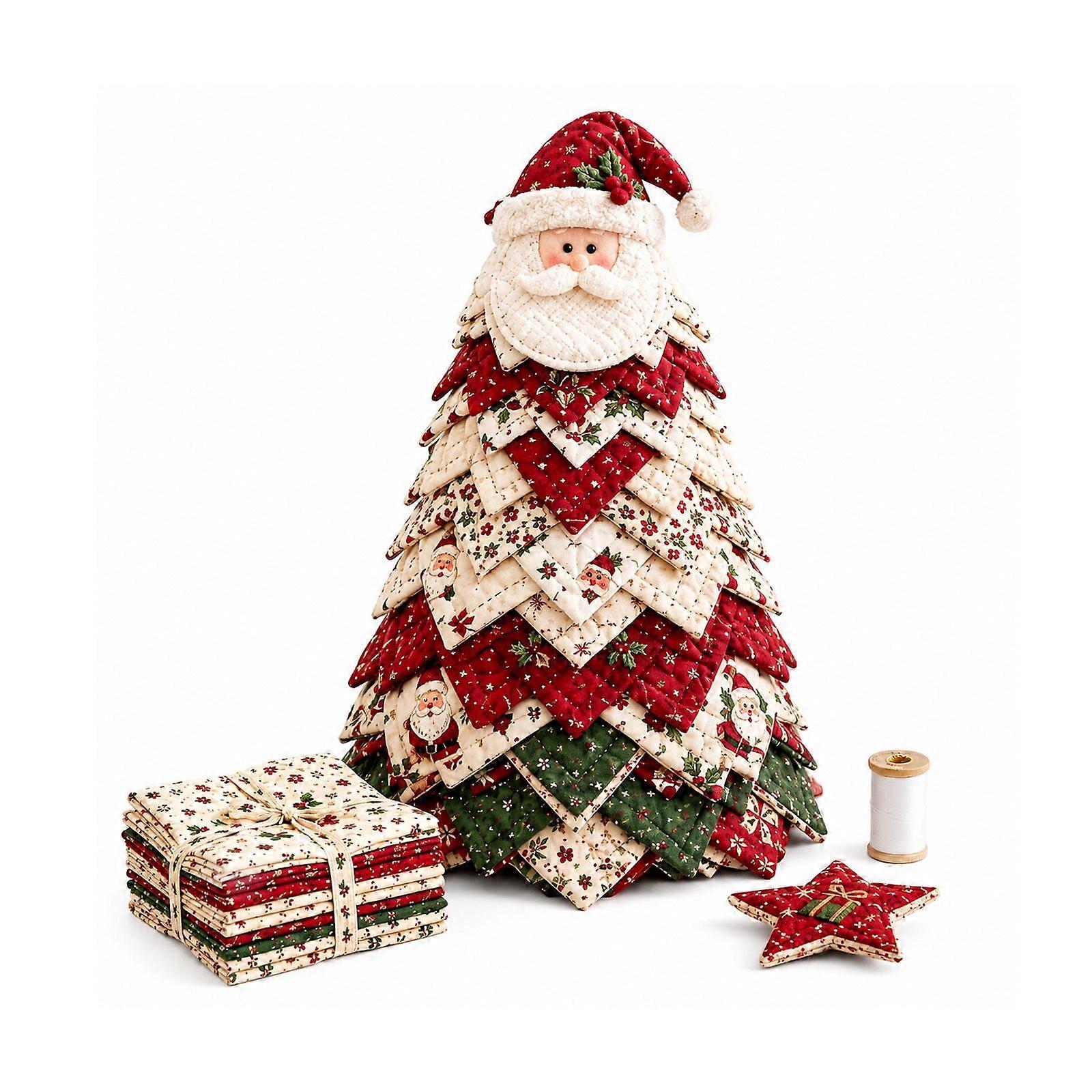 Christmas Tree Quilt Set  Santa Patchwork Design