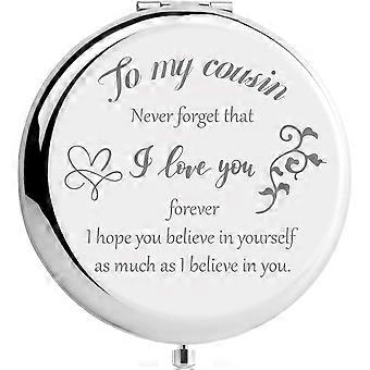 Cousin Makeup Mirror Travel Compact Pocket Mirror Two-sided Folding Gift for Women Girls Graduation Birthday Christmas Ideas