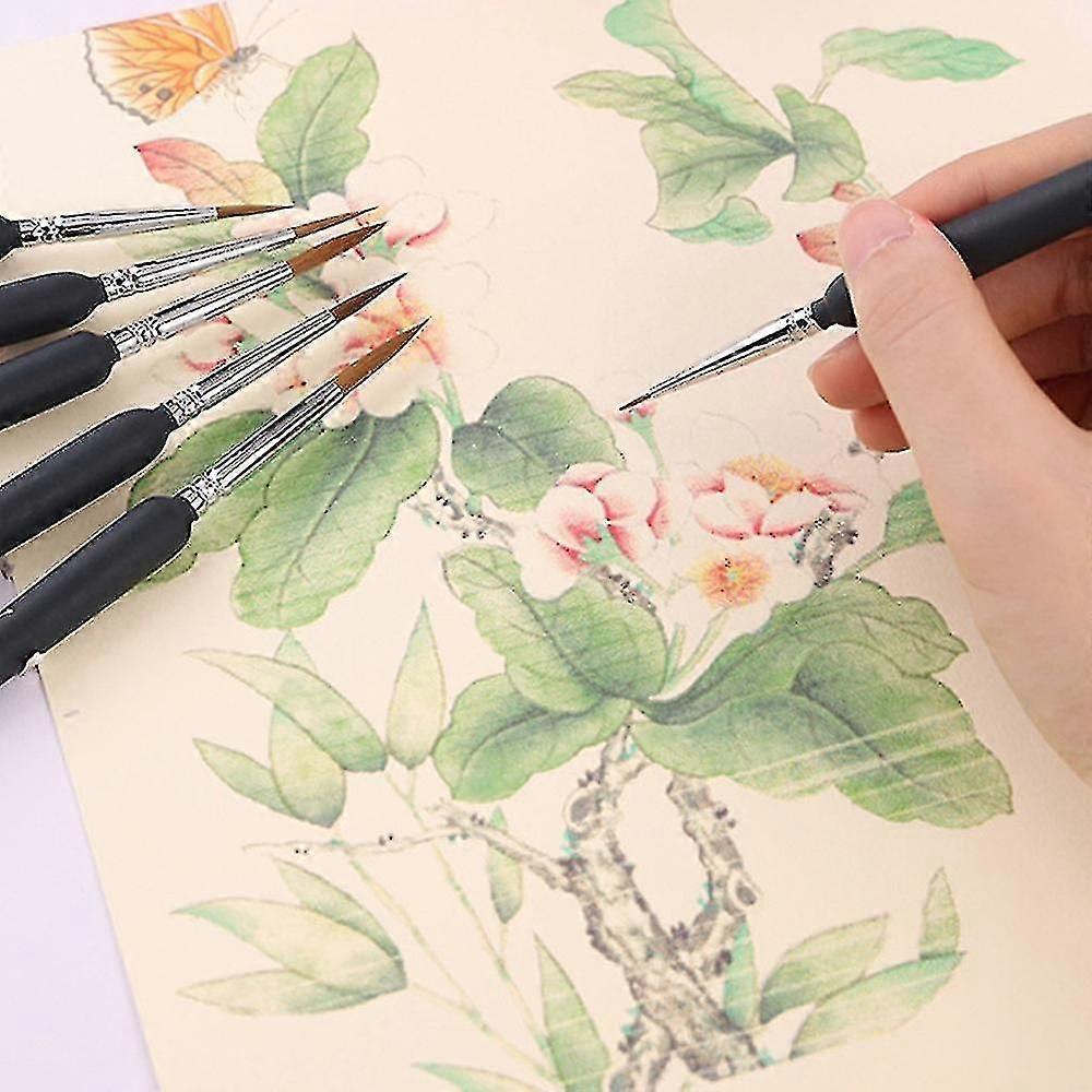 Mini Fine-pointed Brush Set 10 Pcs Compatible with Scale Model Painting Drawing