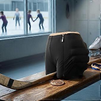 Ice Skating Impact-Resistant Shorts Black Padded Skating Shorts Elastic