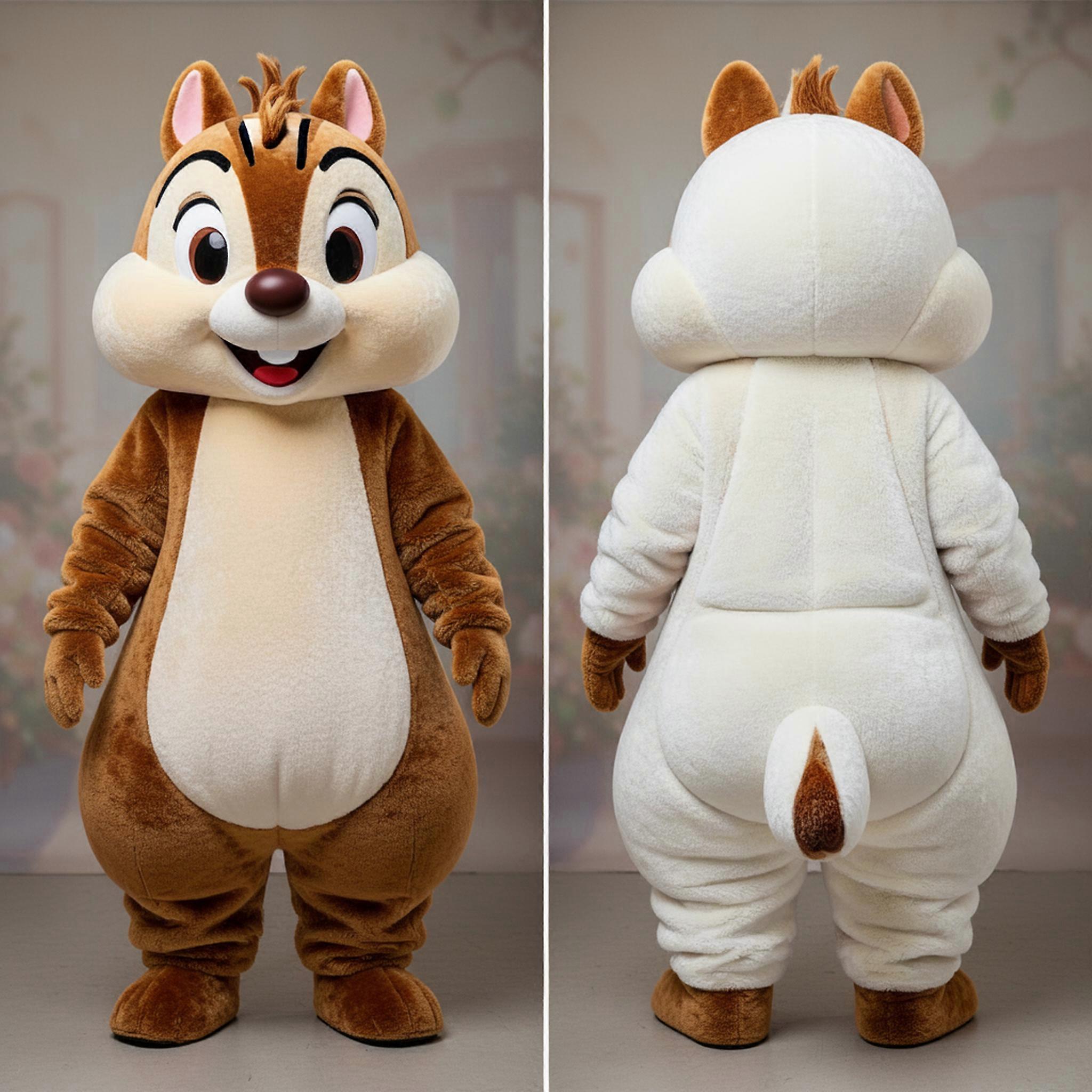 MASTICOT Velvety White Chipmunk Mascot