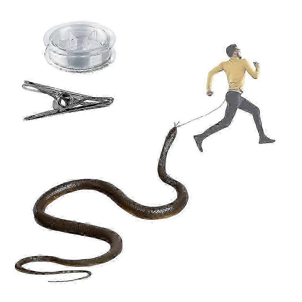 Serpent farce de 1,2 m avec pince à ficelle, serpent de golf, serpent farce à pince, jouet serpent farce, serpent réaliste