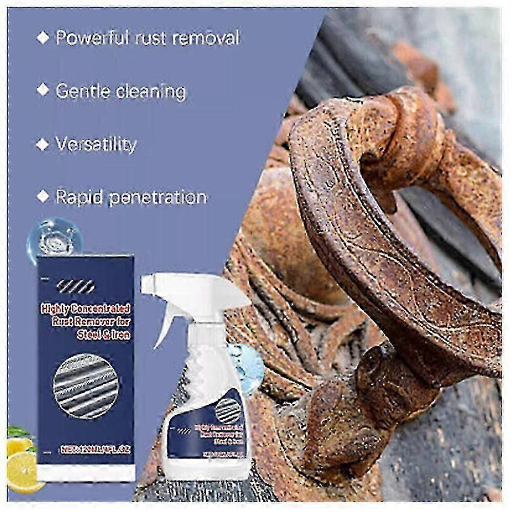 Heavy-Duty Water-Based Rust Remover Spray, 120ml, Multi-Function for Various Met