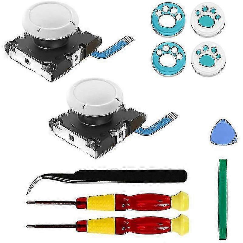 2-pack Replacement Joystick Analog Thumbstick Part Compatible with Controller - With Repair Tool Kit