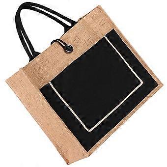 Reusable Grocery Bag for Storage Use Tote Bag Linen Gift Tote Black