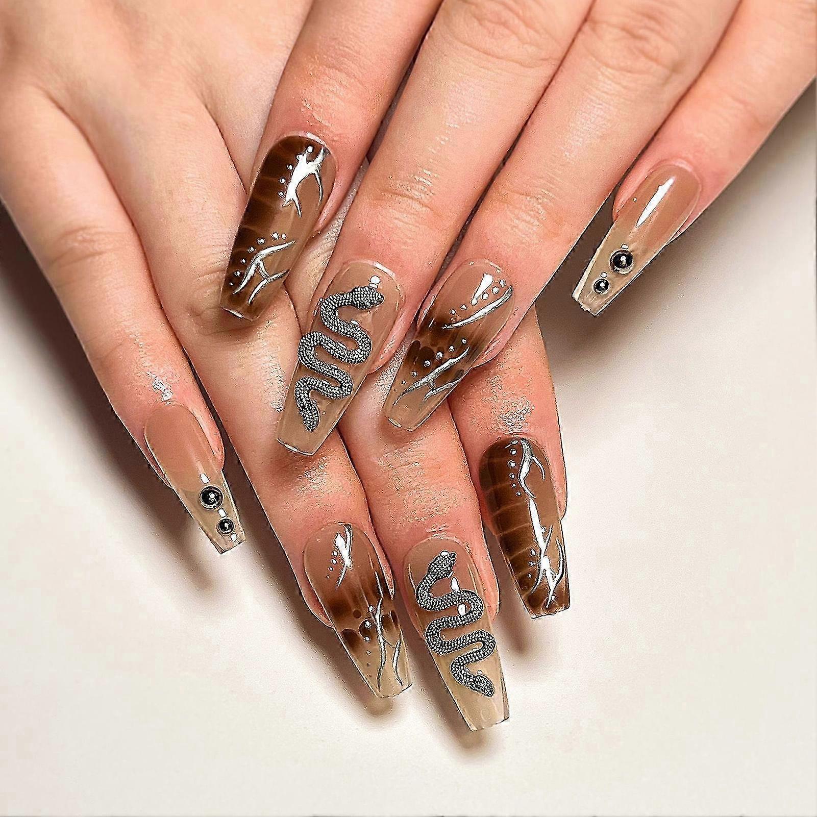 24PCS Easy Apply Press On Nails