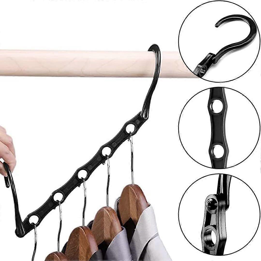 4-Piece Magic Space-Saving Hanger Set, Closet Organizer with 360 Rotating Hooks, Multi-Function Vertical Support