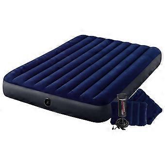 Intex Luchtbed met pomp opblaasbaar Dura-Beam 152x203x25 cm blauw
