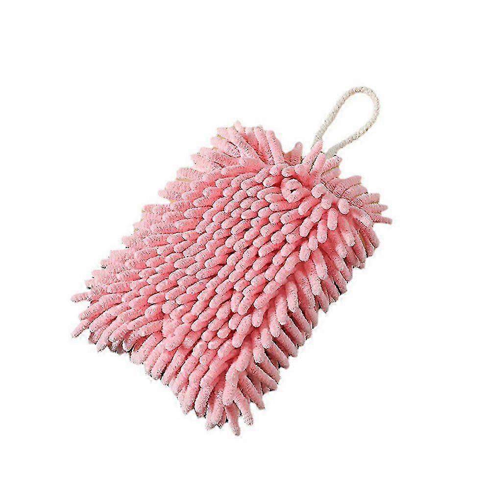 2-pack kitchen hand towels with hanging ring design, pink