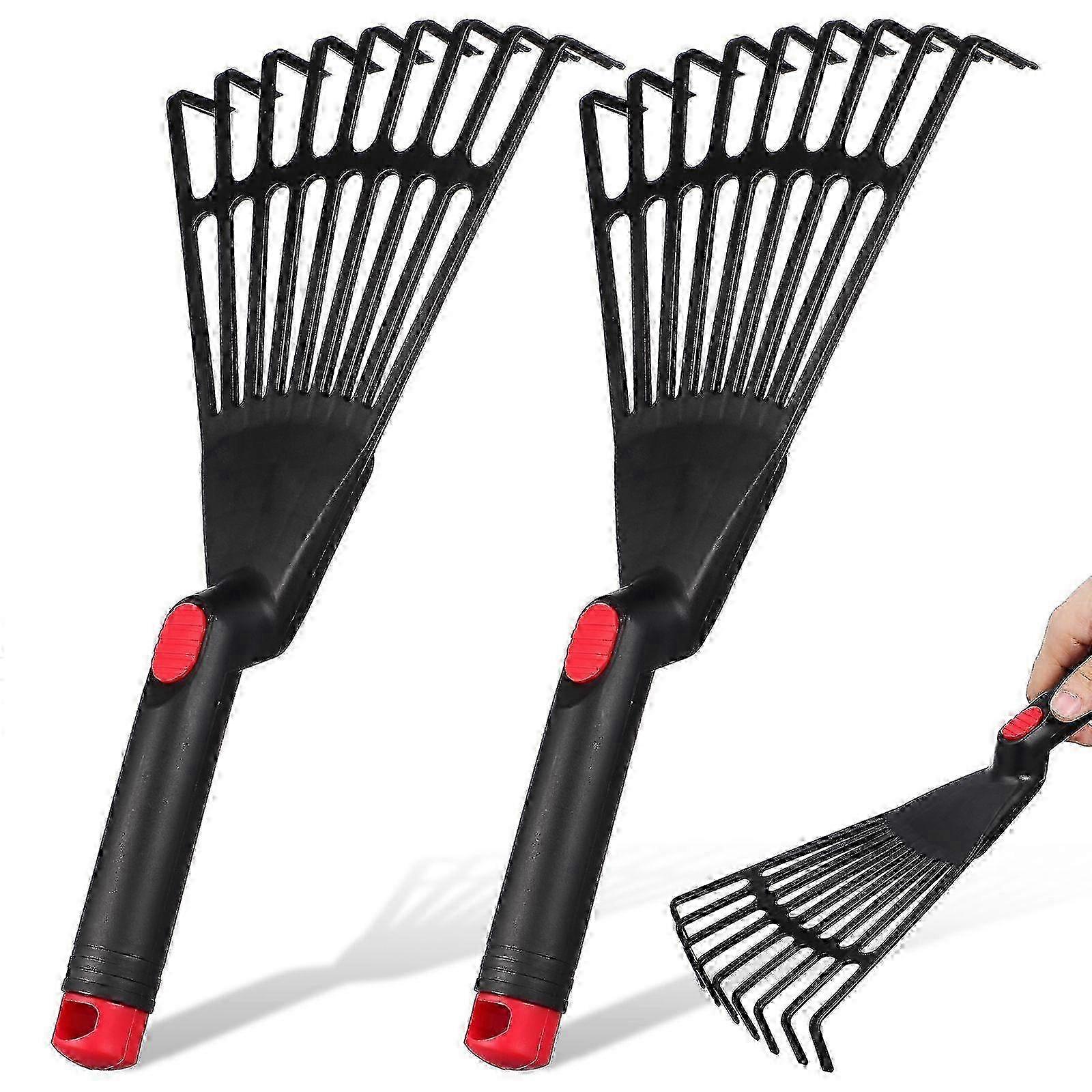 2Pcs Compact Plastic Leaf Rakes