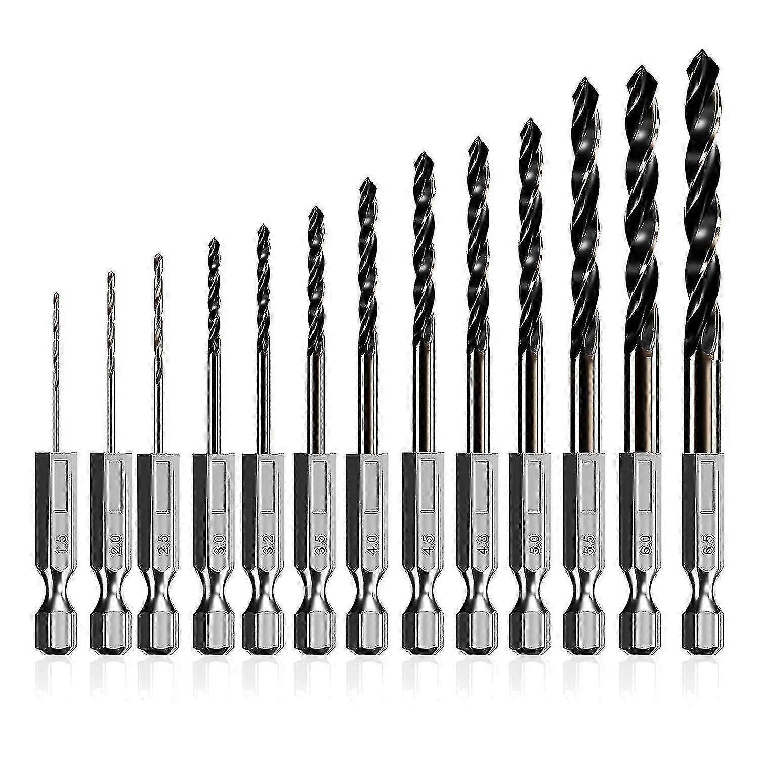 Cobalt HSS Hex Drill Bits 13pc
