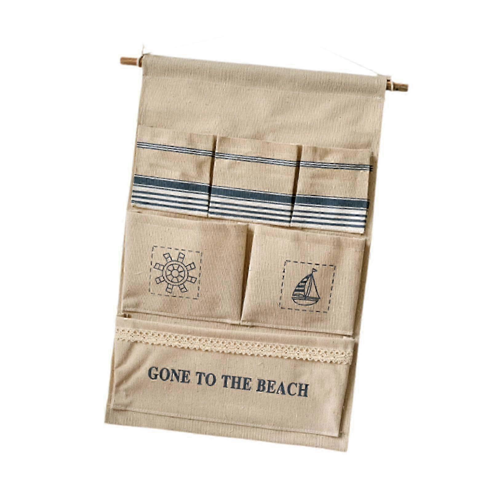 Wall Mounted Cotton Linen Storage Pockets