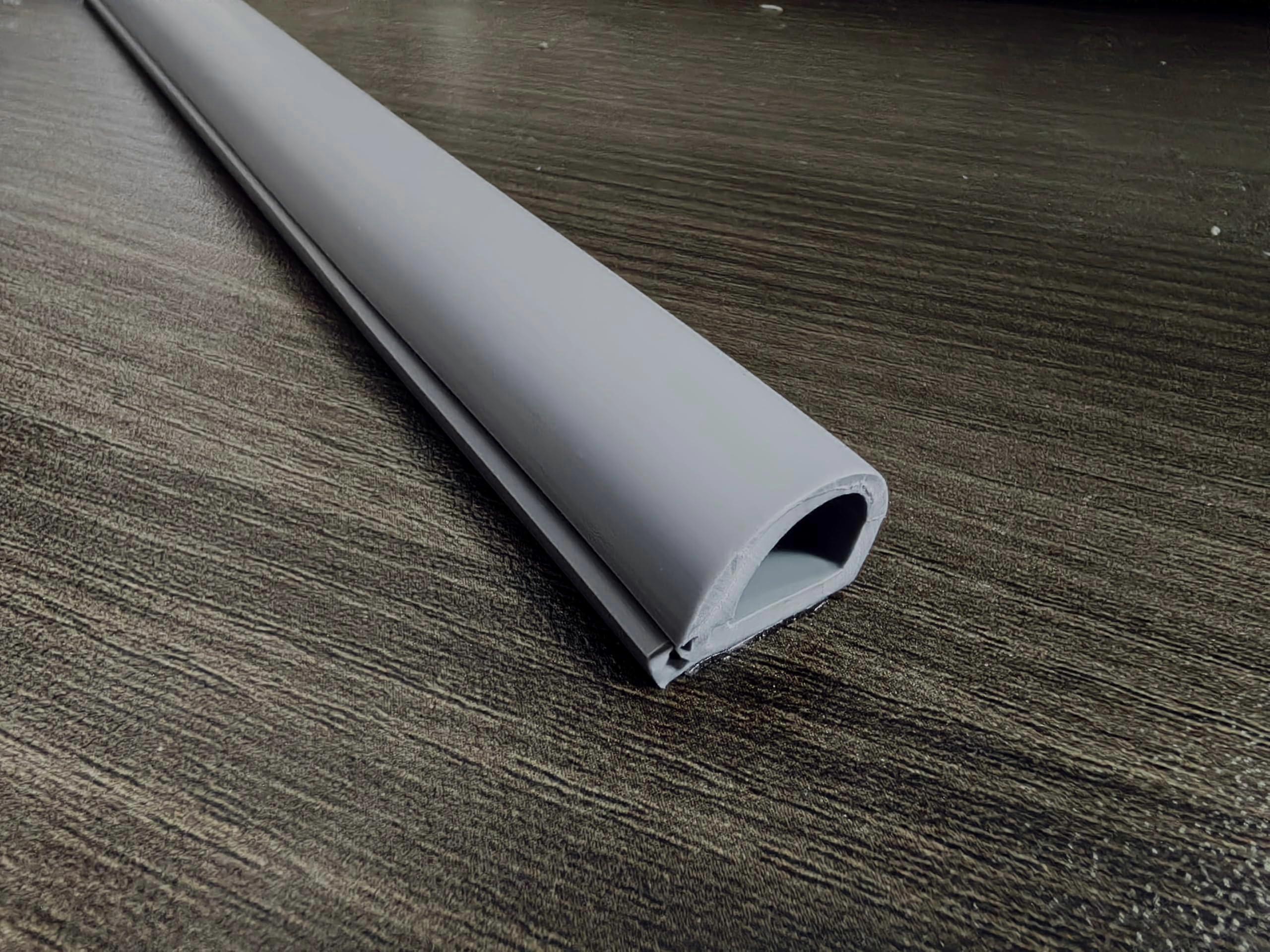 Grey PVC Cable Raceway 39 Inch SelfAdhesive