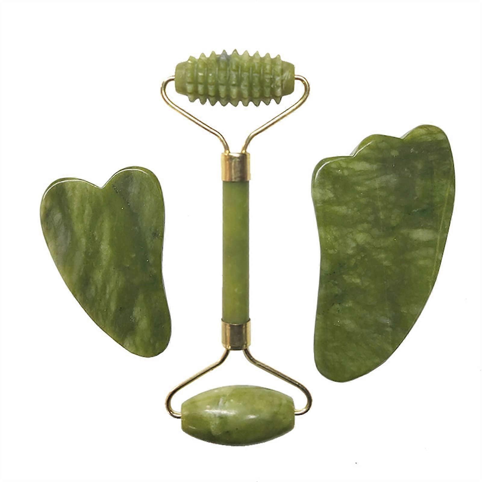 Natural Jade Heart Gua Sha Roller