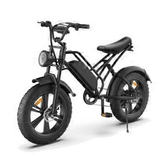 Electric Fat Bike 750W 48V 18AH with LED Display and 20 Inch Tires Black - Yonis