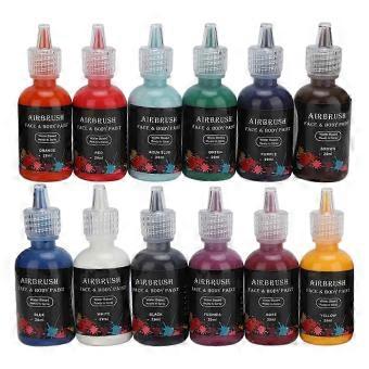 Body Paint Set 12 Colors Matte Liquid Water Based Innovative Diy Temporary Body Art Paint banx2 SKT