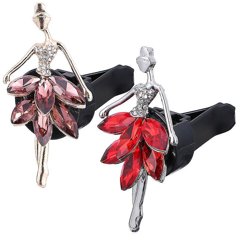 6.2X3.2cm Assorted Color Vehicle Air Fresheners 2pcs Creative Car Air Outlet Freshener Perfume Clip