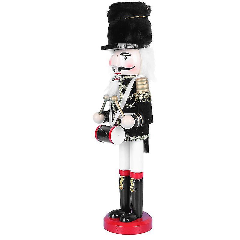 30X12cm Black Puppets & Marionettes 1pc Nutcracker Figurine Ornament Smooth Wooden Nutcracker Soldie