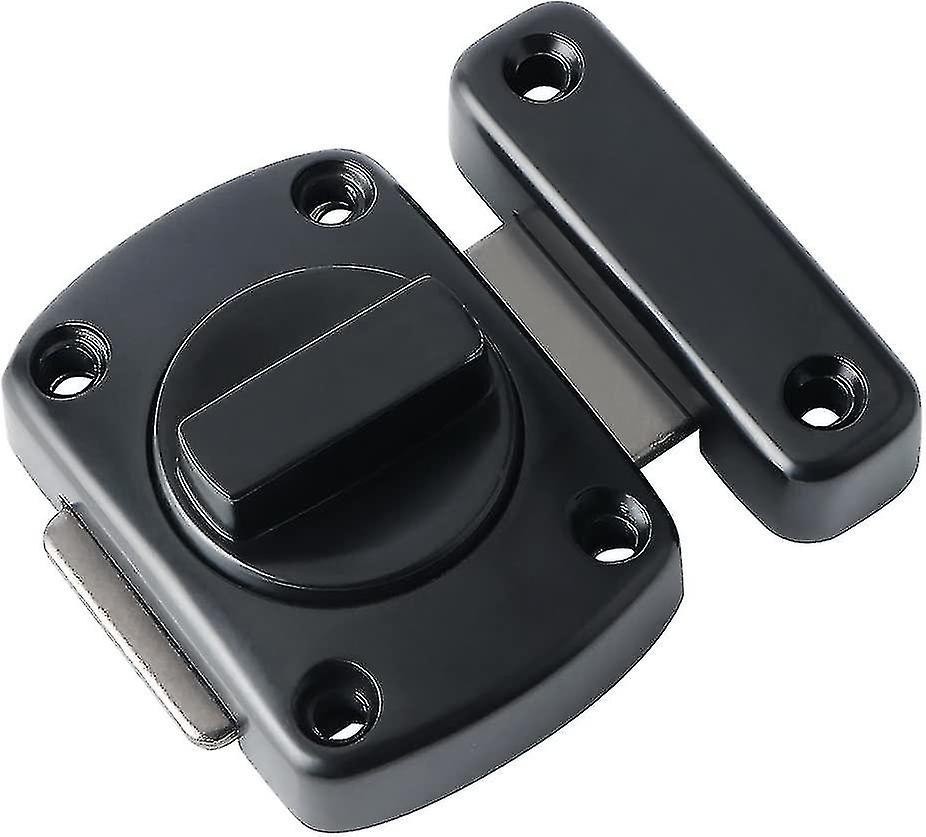 Bathroom Latch Rotate Bolt Gate Latch Door Lock, Matte Black, Ems220u-b