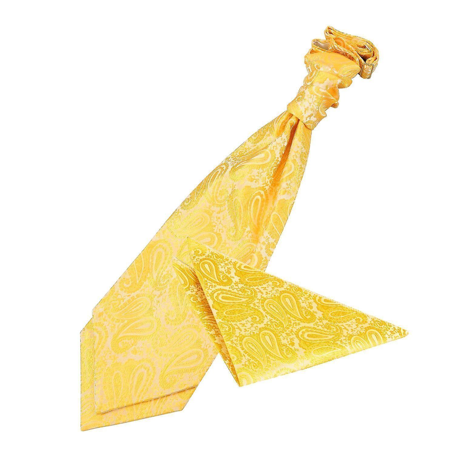 Gold Paisley Casamento Cravat e Pocket Square Set