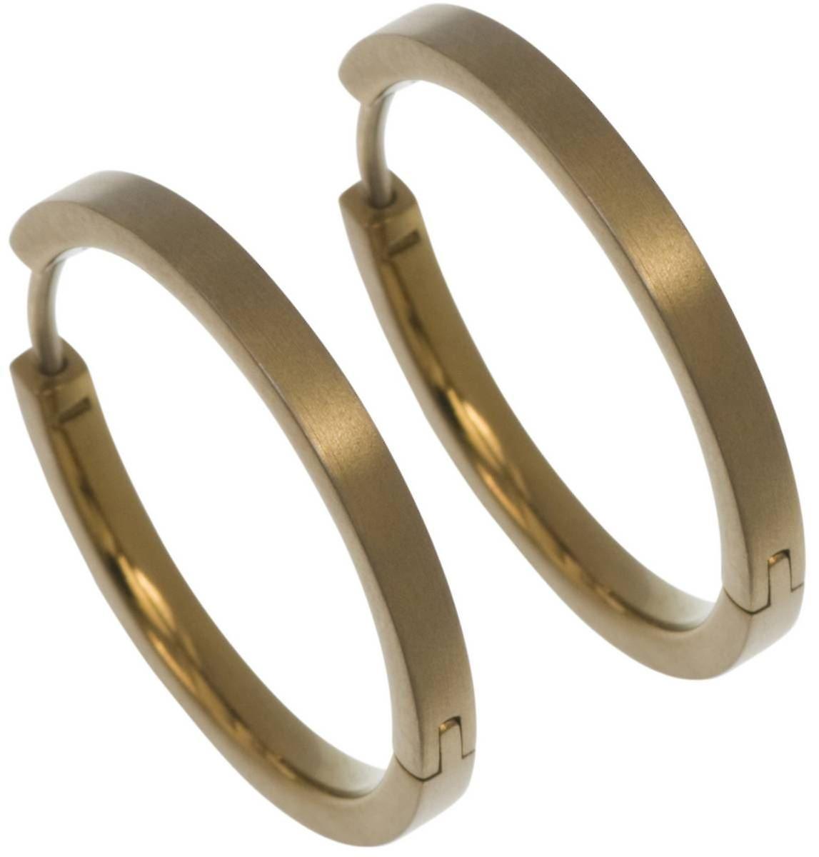 Ti2 Titanium Medium Hoop Earrings - Brown