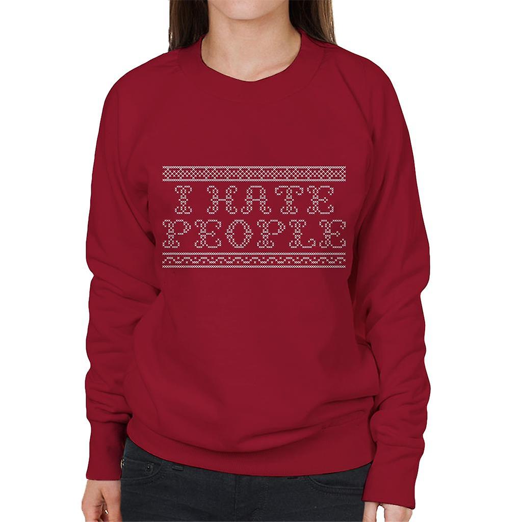 I Hate People Christmas Knit Pattern Women's Sweatshirt