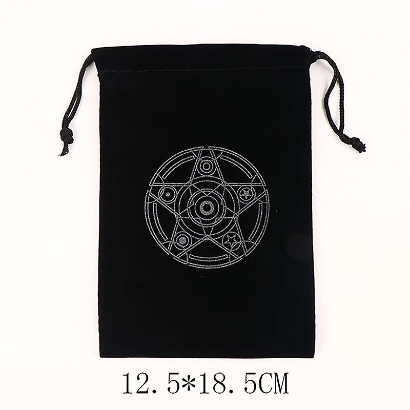 Tarot Card Pouch Drawstring Bag Velvet Storage Bag for Tarot Cards Black Cloth Organizer Pouch for Card Storage