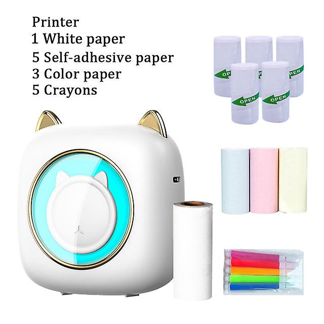 All In One C23 Portable Thermal Printer Machine Wireless Mini Pocket Printer Bt Connection 203dpi For Kids Study Work Office