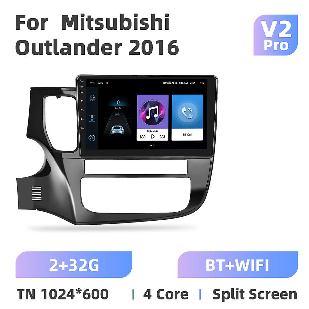 2din Auto Radio Carplay pour Mitsubishi Outlander 2016 Android Car Multimedia Player Navigation GPS Ai Voice 4g Wifi 8core