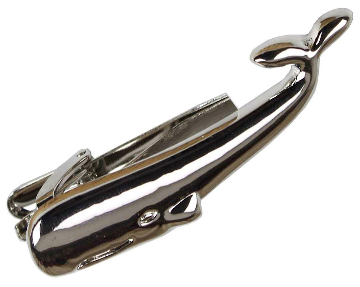 Bassin and Brown Whale Tie Bar - Silver