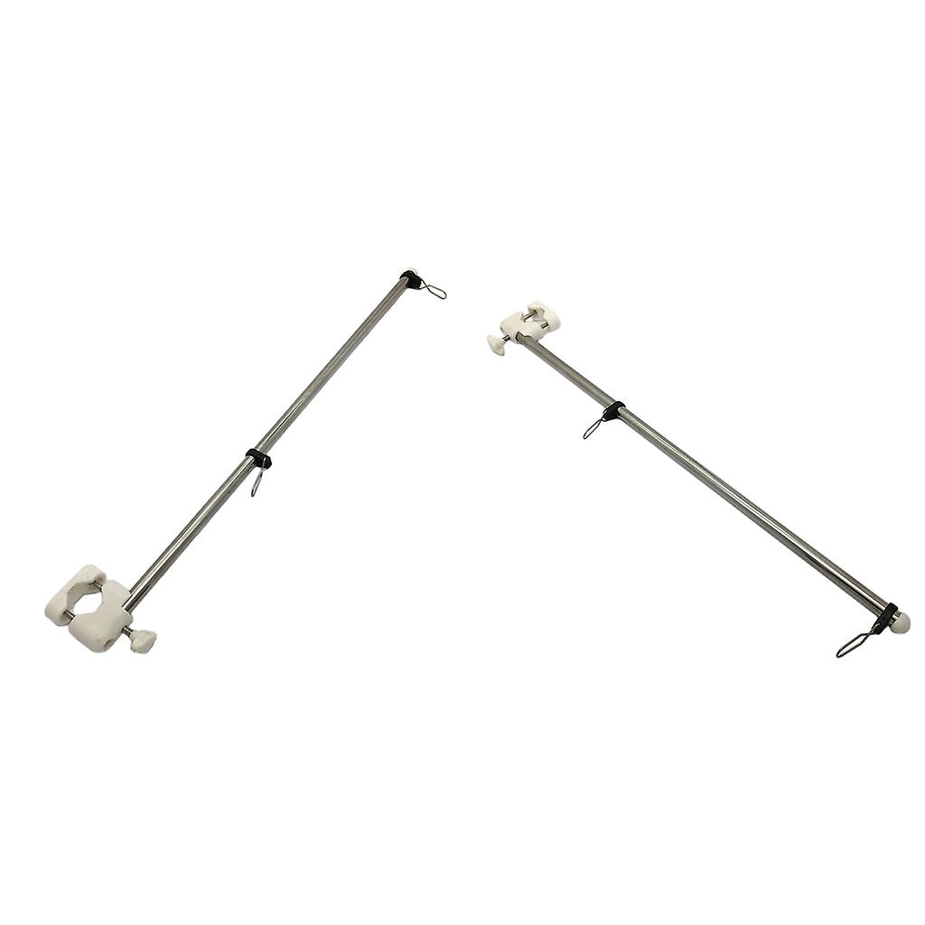 2Pcs Adjutable 304 SS 21" Flag Pole + Clip For 7/8" - 1" Rail Boat Yacht RV