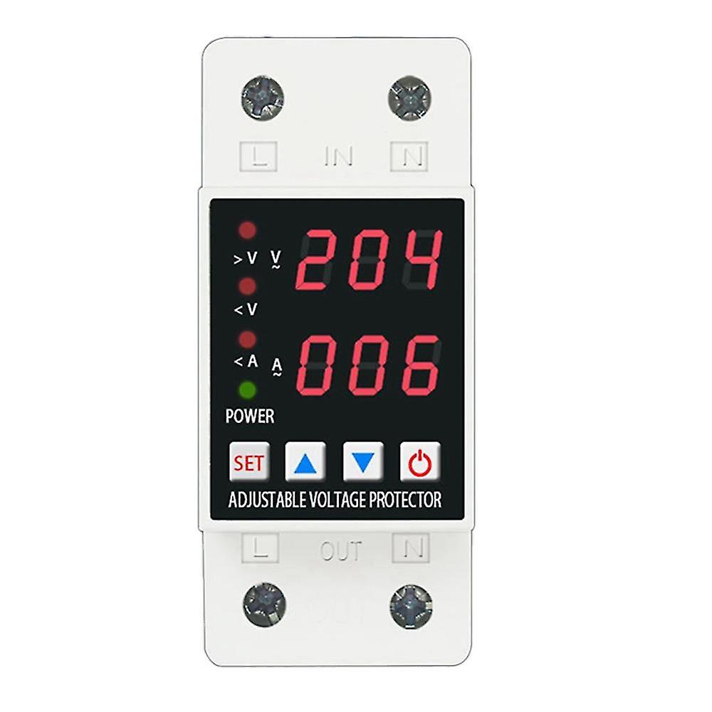 Din Rail Dual Display Adjustable Over Voltage Current And Under Voltage Protective Devices Protecto