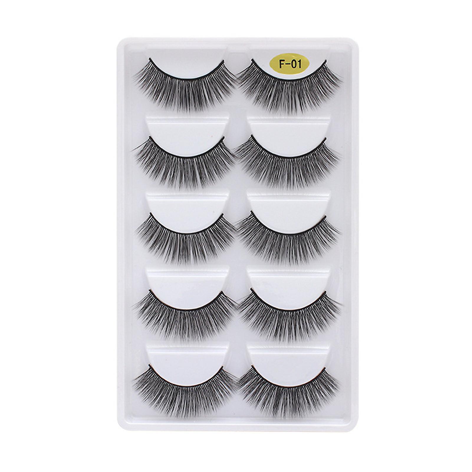 5 Pairs Simulation  False Eyelashes Soft Non Irritation Fluffy Lashes Eyes